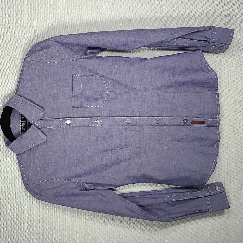 Go Lite Top Knit Long Sleeve Button-Down Collar Blue Size Size X-Small